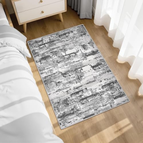 2x3 Runner Rug, Abstract Washable Hallway Rugs - Image 3