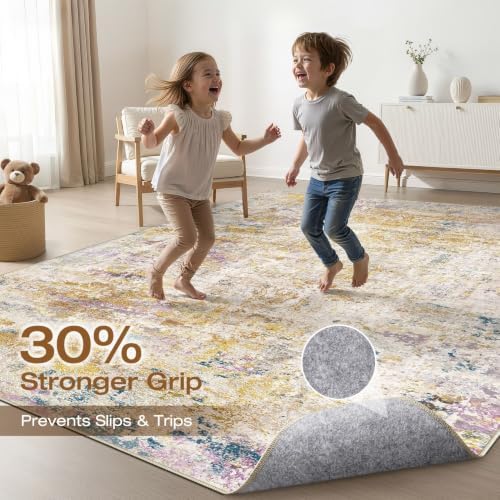LOONGRUG 6x9 Area Rug Washable Neutral Modern Rug - Image 3