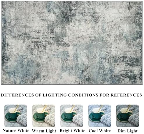 Washable Abstract Area Rug 3x5: Non-Slip Soft Rugs - Image 6