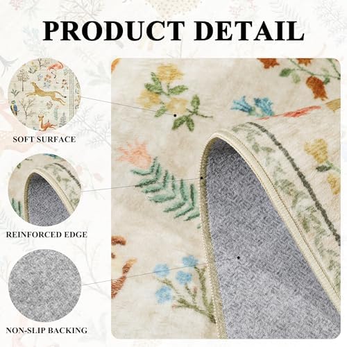 DUKINO 3x7 Hallway Runner Rug, Non Slip Animal Kitchen Runner Rug - Image 5
