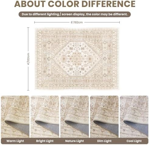 zesthome 4x6 Area Rug for Entryway, Washable Kitchen Rug - Image 2