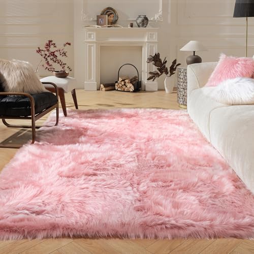 Ashler faux fur rug, Fluffy Shaggy Area Rug Ultra Soft 3 x 5 Feet Rectangle Fur by AshlerHomeDeco