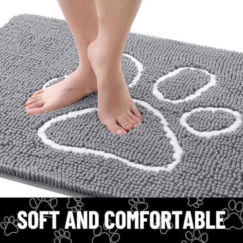 Smiry Dog Door Mat for Muddy Paws, Absorbent Non Slip Dirt Trapper - Image 4