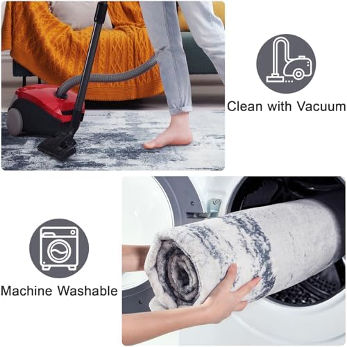 Area Rug 6x9 Washable Rugs Modern Abstract Area Rug Soft Non-Slip Non-Shedding - Image 6