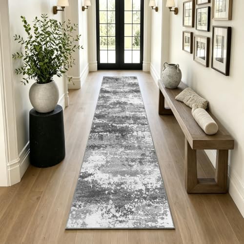 2x10 Hallway Runner Rug Non Slip Washable Grey Entryway Rug Runner - Image 2