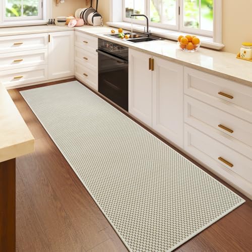 YDKGL Kitchen Runner Rug Mat Non Slip Hallway Runner Washable Beige 2x6 ft by YDKGL