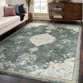 Non Slip Area Rugs 5x7 Boho Medallion Floral Non Skid Rubber Backing Easy Silk by BeverlyRug