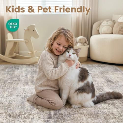 cotiled 9x12 Area Rug for Living Room, Abstract Washable Carpet - Image 4