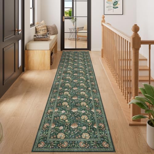 DUKINO 2x8 Runner Rug, Washable Vintage Floral Kitchen Rugs - Image 3