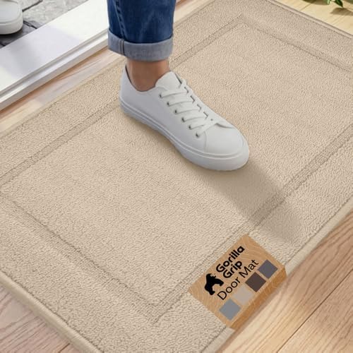 GORILLA GRIP Indoor Door Mat, Rubber Backing Entry Rug 35x22 by GorillaGrip