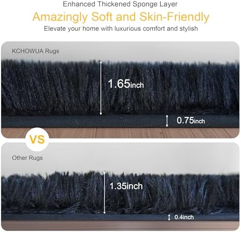 4x6 Thick Black Fluffy Shag Rug - Image 2