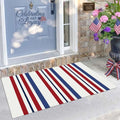 KILOCOCO Patriotic Striped Rug 2.3'x3.6' Washable Woven Front Door Mat by Kilococo