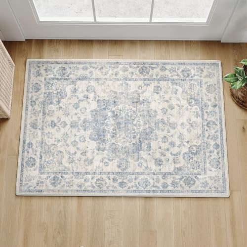 2x3 Blue Neutral Area Rug - Image 2