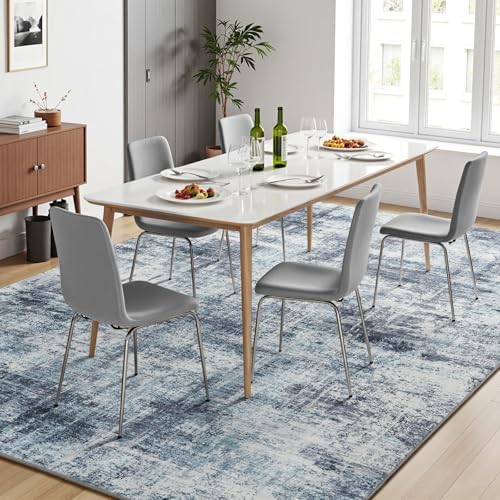6x9 Area Rug for Living Room, Abstract Washable Non-Slip Carpet - Image 3