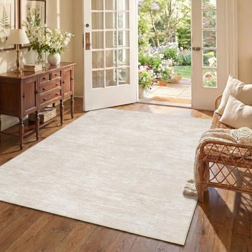 Garvee 5x7 Solid Color Washable Rug by Garvee