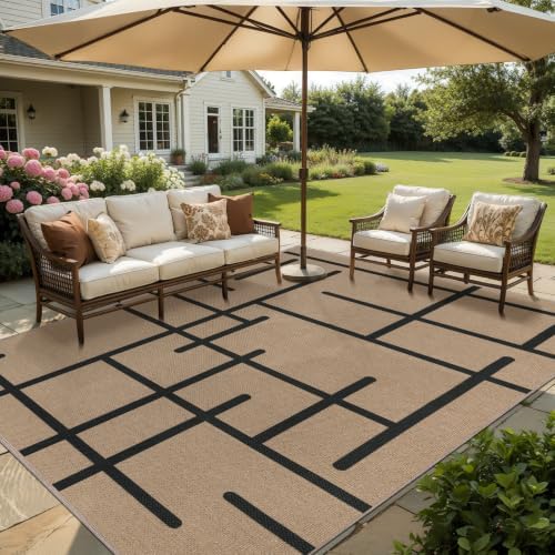 Tangsoo Easy Jute 8x10 Area Rug, Non-Slip Washable Living Room Outdoor Rugs - Image 2