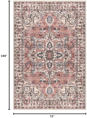 KOZYFLY Boho Area Rug 6x9 Ft Thin Washable Rugs - Image 2