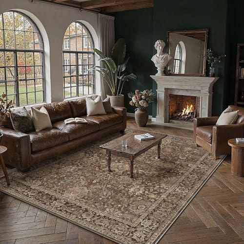 HUGEAR Area Rugs 9x12 Brown Vintage Rug - Image 2