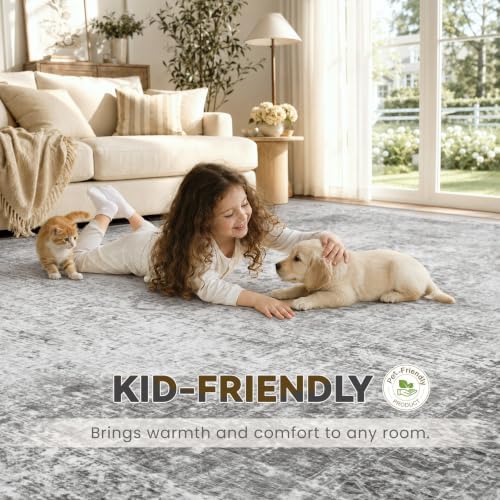 Zomfy 6x9 Area Rugs for Living Room: Washable Vintage Boho Medallion Non Slip - Image 5
