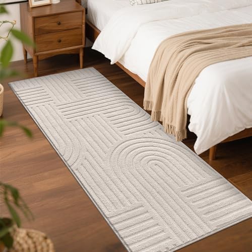 SHACOS Soft Cozy Fluffy Arch Pattern High Low Pile Runner Rugs 2'x6' Non Slip - Image 3