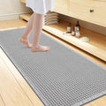 Smiry Waffle Bath Mat 60X24, Extra Soft Absorbent Bathroom Rugs, Light Grey by Smiry