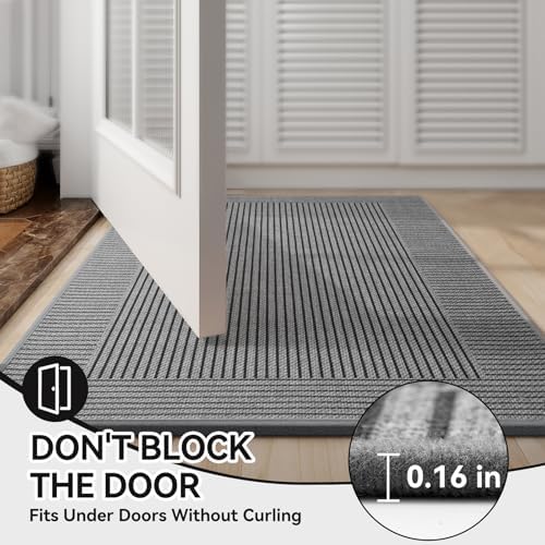 Door Mat 35"x59", Thin Dirt Trapper Entryway Front Doormat - Image 5