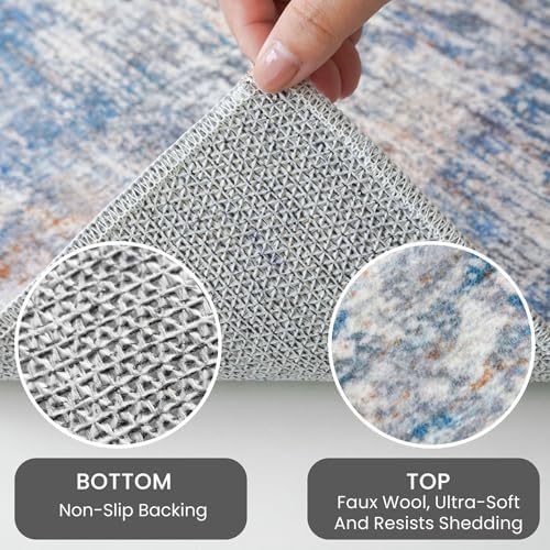IOHOUZE Round Area Rug 5 Ft Circle Entryway Rugs Round Washable Door Mat Indoor - Image 5