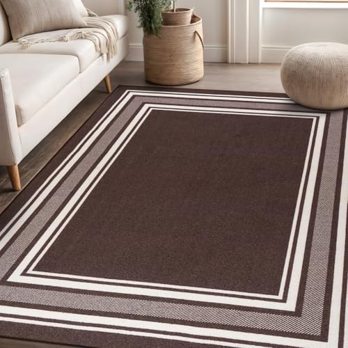 Non Slip Area Rugs 3x5 Modern Bordered Non Skid Rubber Backing Soft Area Rug - Image 6