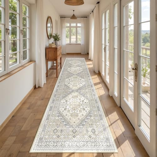 2.5x10 Kitchen Runner Rug Non Slip Vintage Washable Rugs - Image 3