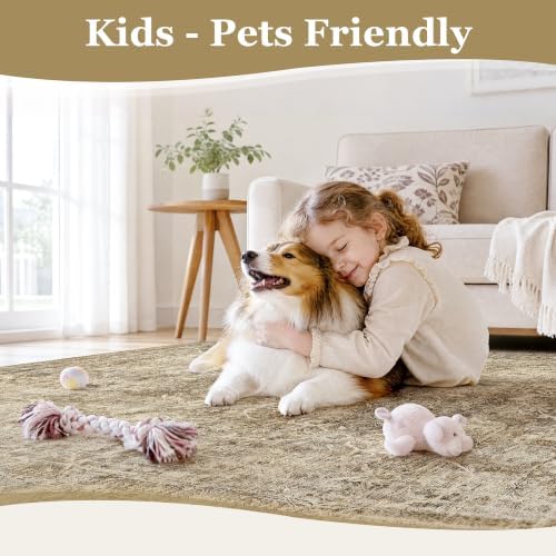 FMFUNCTEX 2x6 Hallway Runner Rug Washable Brown Neutral Vintage Distressed - Image 6