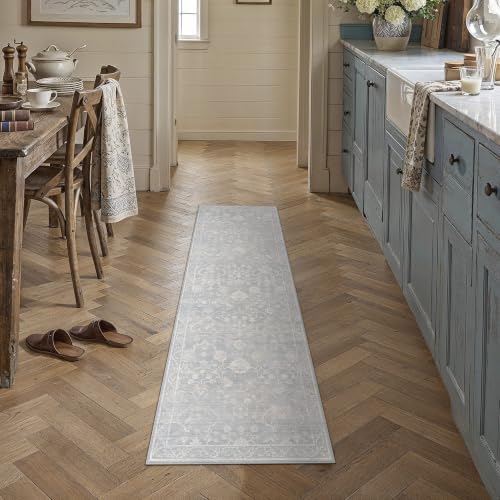HUGEAR 2x5 Blue Neutral Runner Rugs Washable Rug Carpet - Image 2
