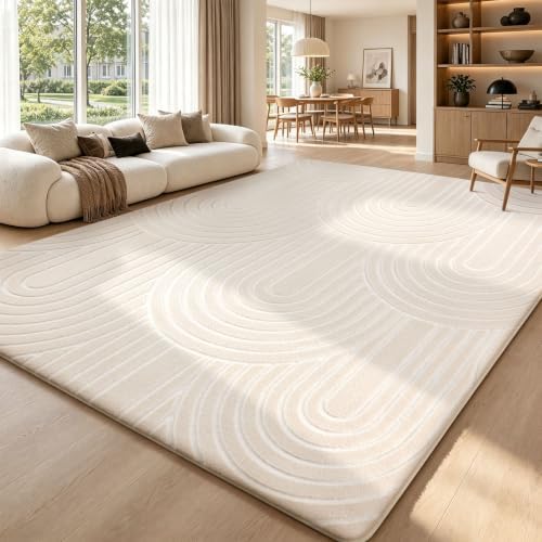 Sour Lemon 8x10 Area Rugs for Living Room Bedroom, Large Carpet Rug White by SourLemon
