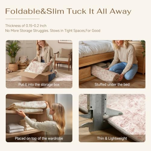 2x6 Pink Neutral Runner Rug - Image 6
