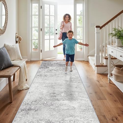 RUUGME 3x10 Washable Runner Rug: Abstract Durable Kitchen Runners Non-Slip - Image 5