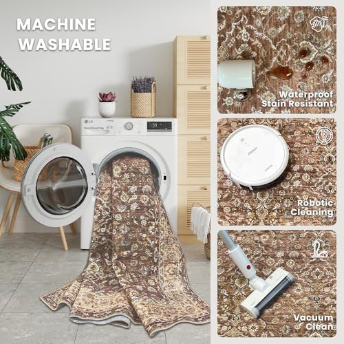 4x6 Reddish Brown Washable Area Rug - Image 5