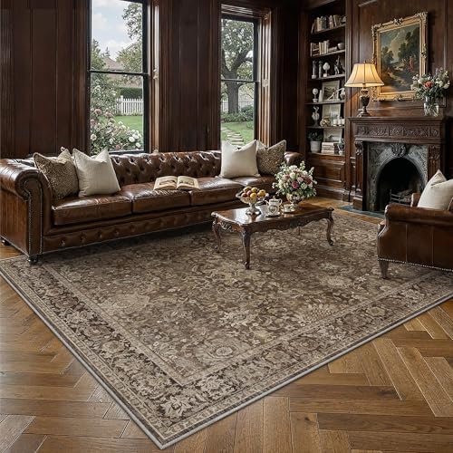 HUGEAR Area Rugs 10x14 Beige Vintage Rug by HUGEAR