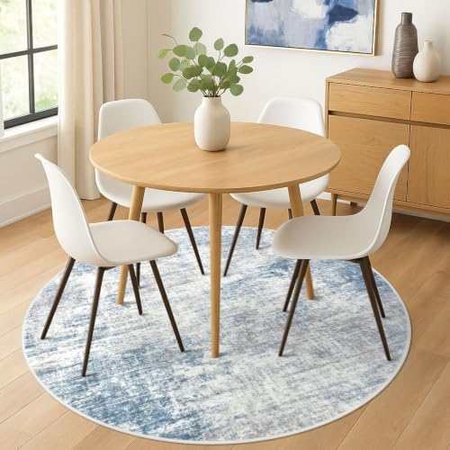 IOHOUZE Abstract Round Area Rug 6 Ft Washable Circle Rugs Large Round Rug Non - Image 2
