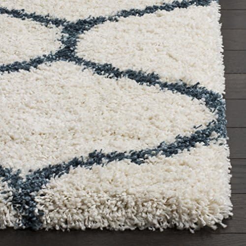 SAFAVIEH Hudson Shag Runner Rug 2'3"x16', Plush Ivory & Steel Blue SGH280T - Image 4