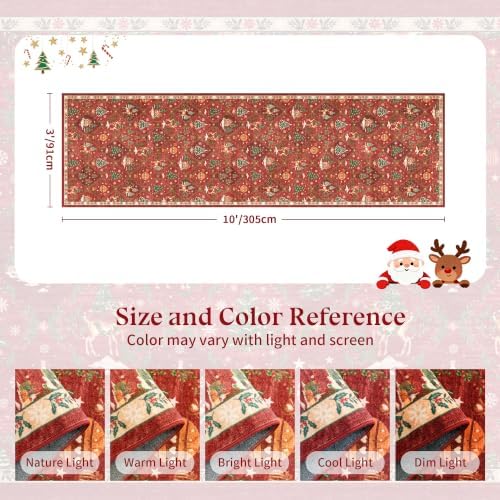 Christmas 3x10 Runner Rugs for Hallway - Image 2