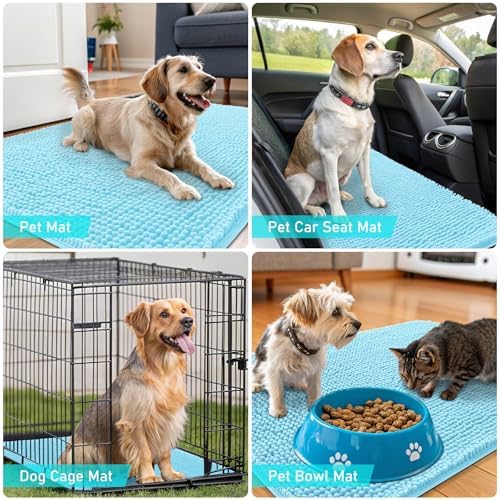 OLANLY Dog Door Mat for Muddy Paws 50x30, Super Absorbent Chenille Mud Mat - Image 7