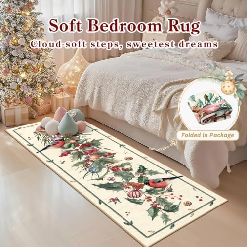 nesrt Christmas Bird Runner Rug 2x6ft Washable Non Slip - Image 4