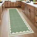 GarveeHome Scalloped Sage Green 2.5x8 Runner Rug by GarveeHome