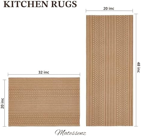 MatEssenz Cotton Blend Kitchen Rug Set 2 Piece, American Country Woven Runner - Image 2