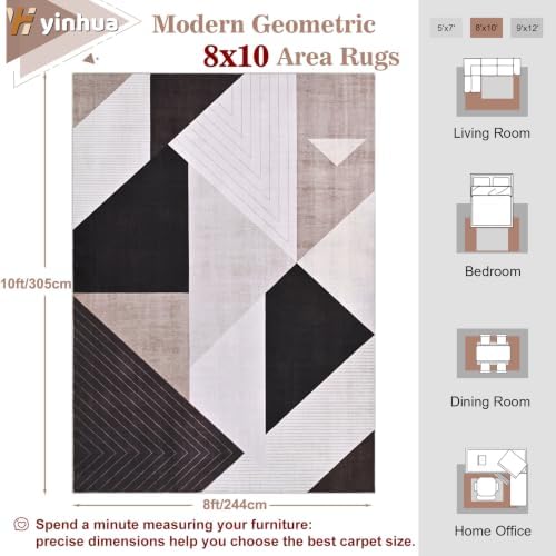Yinhua Geometric Area Rugs 8x10 Modern Rugs - Image 2