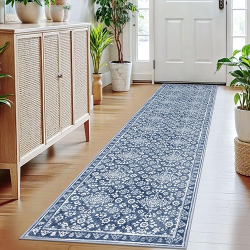 Washable Vintage 2x8 Runner Rug Non Slip Runners by SILOLOOM