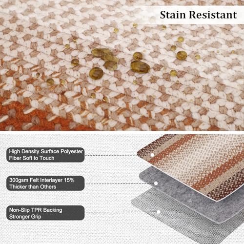 RUGSREAL Hallway Runner Rug 2x6 Braided Machine Washable Kitchen Rugs - Image 3