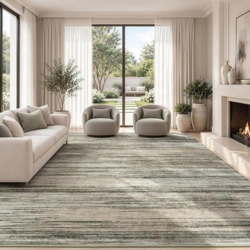 Lofus 9x12 Area Rug for Living Room, Abstract Washable Non-Slip Rugs by Lofus