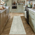 PureCozy Sage Green Runner Rug 2x4 Vintage Floral by PureCozy