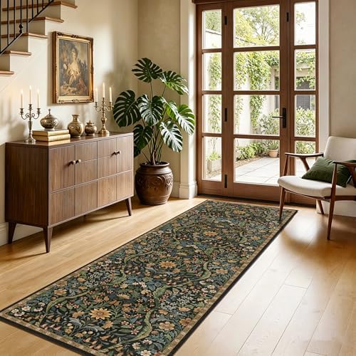 2x6 Floral Runner Rug for Kitchen Washable Hallway Runner Rug - Image 4