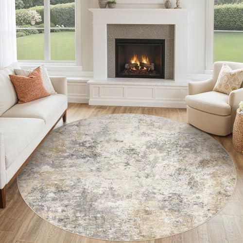 UERMEI 6ft Round Area Rug Living Room Rugs by UERMEI